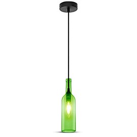 V-TAC SKU.3767 VT-7558 Pendant Light Bottle Design Plastic and Other Material E14 Green Height 72 mm Width 280 mm Depth 1050 mm