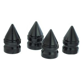 Tapones de válvula Lunsom con forma de cono para válvulas de agujero de la cubierta de los accesorios para la mayoría de vehículos y motocicletas, Negro