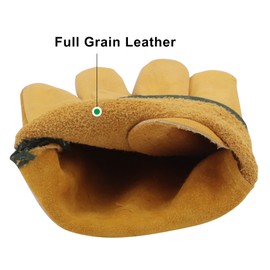 TMZHISTAR Cowhide Leather Work Gloves for Men and Women,Gardening Gloves,Driving Gloves (Large)