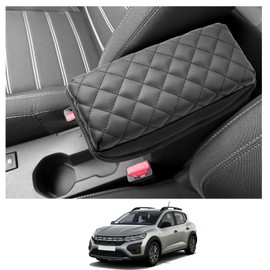 CDEFG Central Armrest Armrest Cover Compatible with Dacia Sandero 3 / Sandero Stepway III 2021-2023 2024 2025 Centre Armrest Armrest Cover Scratch Protection Centre Console Faux Leather Armrest Car