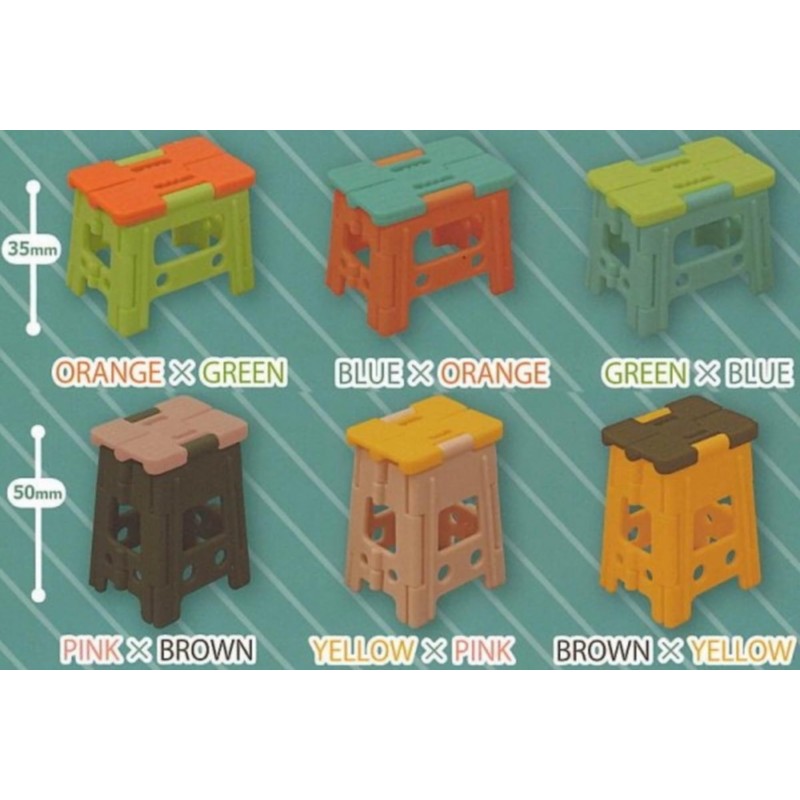 Miniature Folding Stool x 6 Types Set, Full Comp Toy,