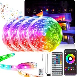GANZQH Music Sync Color Changing Led Lights for Bedroom 400ft (4 Rolls of 100ft), LED Strip Lights with Remote and App Control, Led Light Strip for Room, Christmas, Home Decor
