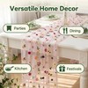 QIANSSE Floral Table Runner Spring Pink Table Decor