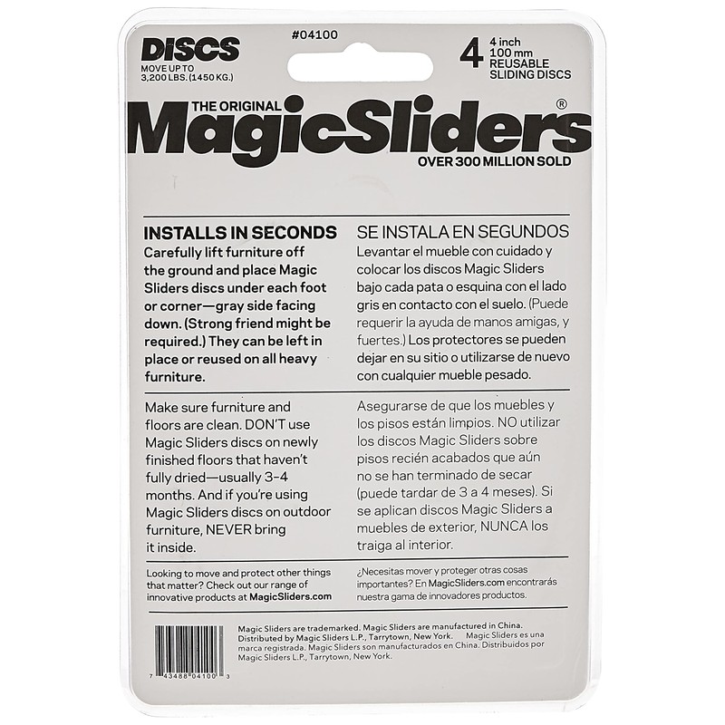 Magic Sliders 4100 Series 4PK 4" RND Sliding Disc, 1,