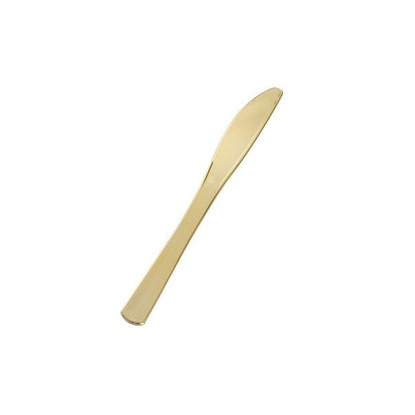 Gold Disposable Heavyweight Plastic Knife, 8", Gold Pack of 25