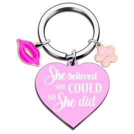 OEHEDOU Trendy Stuff Trending Items Teen Girl Gifts Encouragement Gifts For Girls Sister Friends Besties Pink Keychain Womens Cute Keychain Inspirational Gifts For Women Teen Girls Daughter