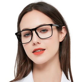 MARE AZZURO Oversized Reading Glasses 5.0+ Women Lightweight Large Square Readers 1.00 1.25 1.50 1.75 2.00 2.25 2.50 2.75 3.00 3.50 4.00 5.00 6.00 (Black, 5.0)