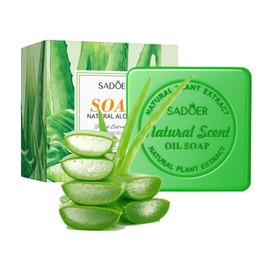 Aloe Vera Soap Bar, Natural Soap Bars with Essential Oils, 2 PCS Moisturising Hand Soap Bar, 100g Solid Soap Bar for Hair, Face, Body, Handmade Soap for Bathing, Washing, All Skin Suitable