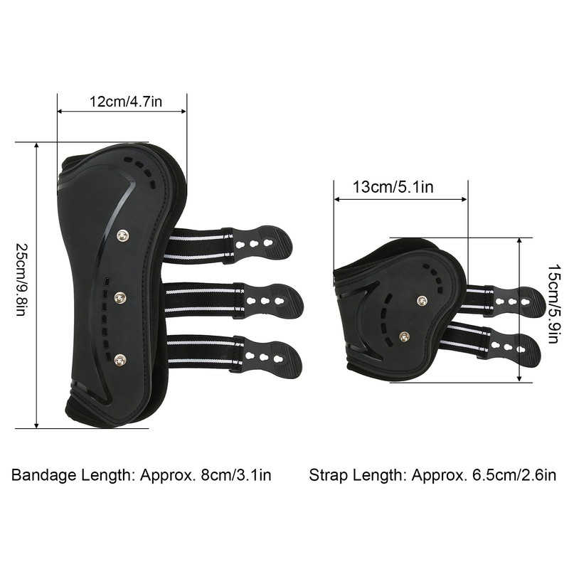 Horse Front Hind Leg Boots Shock Absorption Breathable Open Front