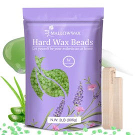 Mallowwax Mallowwax 2LB Aloe Hard Wax Beads, Hair Removal Wax for Full Body, Eyebrow, Legs, Bikini Brazilian Waxing - Perfect for Coarse and Fine Hair