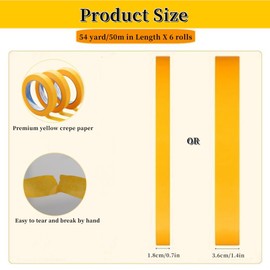 3 Rolls Painters Tape for Cars Vehicles Paint Tape Auto Body,Yellow Premium Masking Tape Heat Resistant,Automotive Removable No Residue Painting Tape Bulk Set for Paint Booth,Paint Art (3, 1.41in)