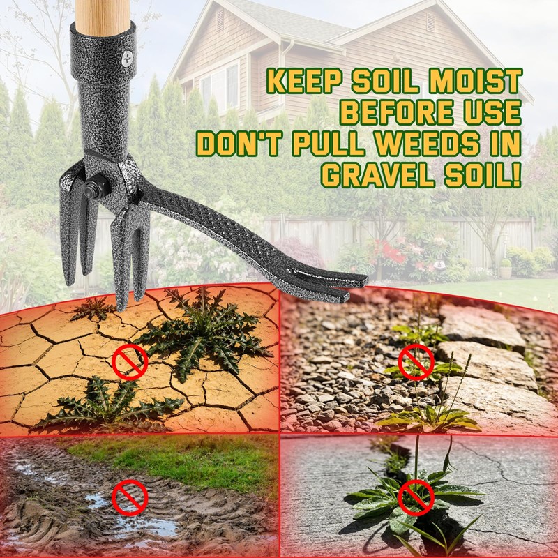 BellaJoyz Weed Puller Tool, Stand Up Heavy Duty Weed Remover