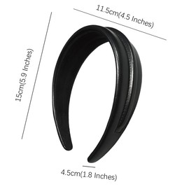 scicent Bridal Hair Accessories for Women 2 Pieces Fashion Padded Headbands for Girls Vintage Hairbands for Costume Elegant Head Bands Glitter Hair Bands Solid Color Head Hoops - 29606