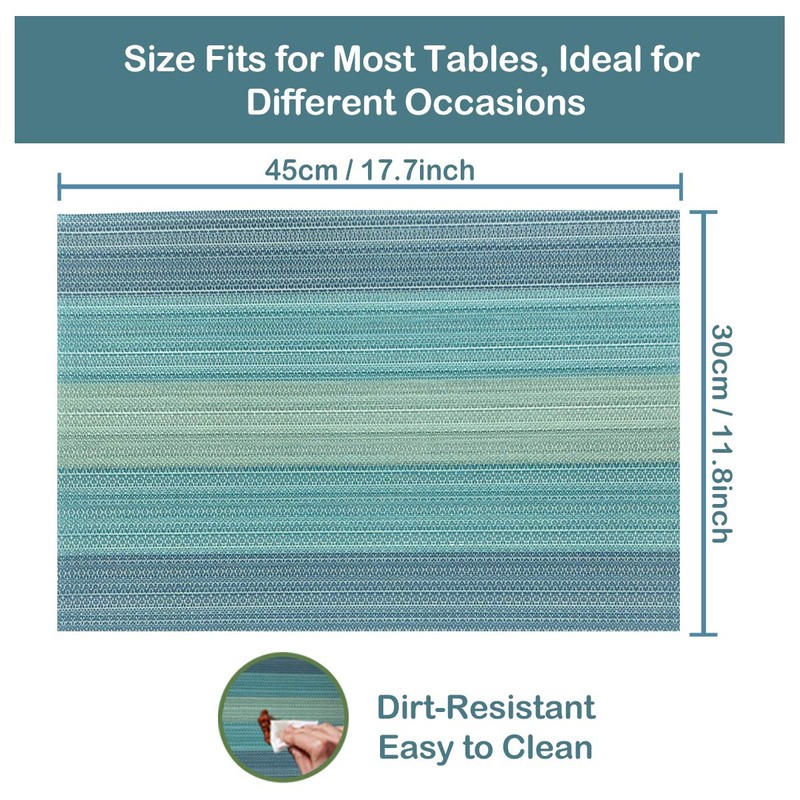 Placemats Set of 4 for Dining Table, Washable Woven Vinyl