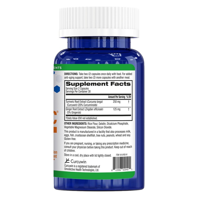 BioTrust Ageless Turmeric Supplement - CurcuWIN Turmeric Curcumin with Ginger