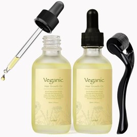 Kit de aceite vegano natural para el crecimiento del cabello, kit de aceite vegano para el crecimiento del cabello con aceite de romero, aceite de ric