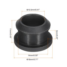 QUARKZMAN Pack of 4 Snap Rubber Grommet Connector Mounting Diameter 14 mm ID 10.5 mm Seal Anti-Scratch for Electrical Box Cable Tube Black