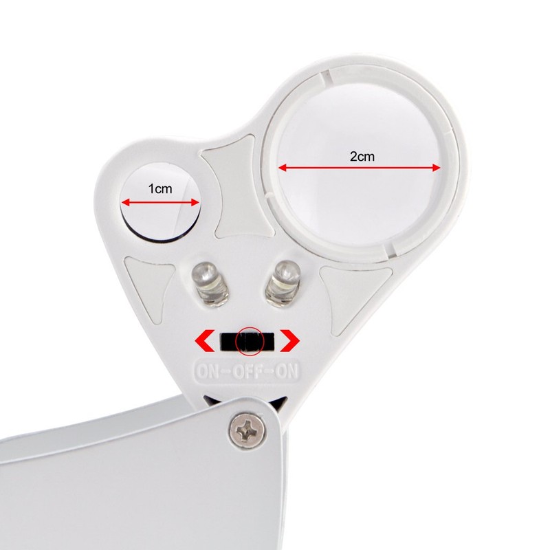 iKKEGOL 30x 60x Dual Lens Jewelers Eye Loupe Illuminated LED