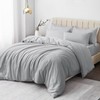 Aisbo Double Duvet Covers Set Grey - 3Pcs Bedding Set