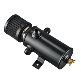 EVIL ENERGY 10AN Oil Catch Can 750ML, 3 Port Baffled Catch Can with Breather Filter, Universal Aluminum Air Oil Separator with Drain Valve