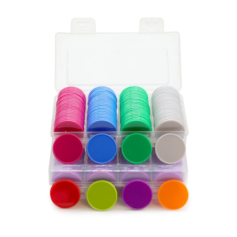 HAKITAROOM Set of 100 Opaque Plastic Learning Counters Mini Poker