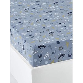 VERTBAUDET Fitted Sheet for Children, Cosmos Blue, 90 x 140 cm