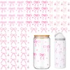 Frienda 5 Sheets Pink Bows Waterbottle Stickers, Hearts Coquette Sticker