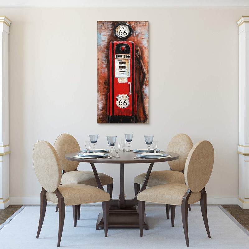 Empire Art Direct "Gas Pump" Mixed Media Hand Painted Iron