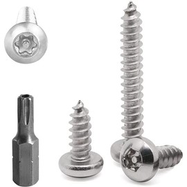 FarDeer Stainless Steel Button Head Screws M4/M5/M6 Security Sheet Metal Screws Torx Sheet Metal Screws Security Silver Screws Anti-Theft Tamper Proof. (M6*40mm * 20pcs)