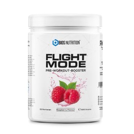 Flightmode Pre-Workout Booster 500 g (Raspberry) Vegan - 33 Servings - No Tingling & No Creatine - Bios Nutrition (Made in Germany)