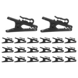 HARFINGTON 24pcs Headphone Wire Clips 0.94" Length Small Headset Cable Clamp Earphone Earplugs Cable Clothing Clip Earpiece Clamp Microphone Cord Hooks for 1.5mm Dia Round Wire, Black
