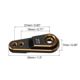 QUARKZMAN Aluminium Alloy 25T Steering Servo Arm Horn Gold for 1/10 RC Car/Boat/Aeroplane Boat Accessories 1 Piece