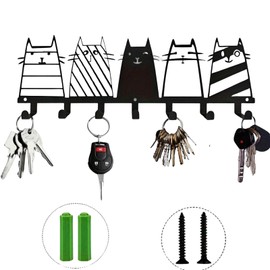 [Comfortable Good] Key Hook, Cat, Wall Mounted, Entryway, Stylish, Locked Cat, Wall Hanging Hook, Cat Antique