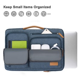 MOSISO 360 Protective Laptop Sleeve Compatible with MacBook Pro 16 inch 2024-2019 M4 M3 M2 M1, 15-15.6 inch HP, Dell, Lenovo, Acer,Asus Notebook, Side Open Bag with 4 Zipper Pockets&Handle, Haze Blue