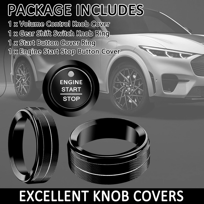 SENSHINE Volume Knob Cover for Ford Mustang Mach E Accessories