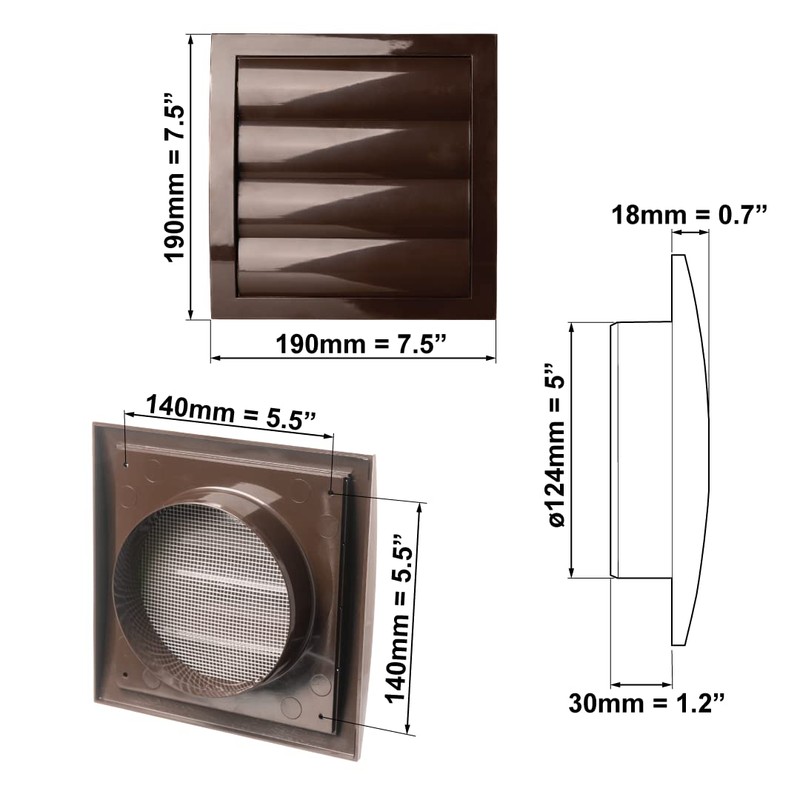 Ø 125mm / 5 inch Gravity Grille - Ducting Air