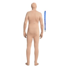 Full Bodysuit With Zipper Helper Unisex Spandex Stretch Adult Costume Zentai Disappearing Man Body Suit (XX-Large, Nude)