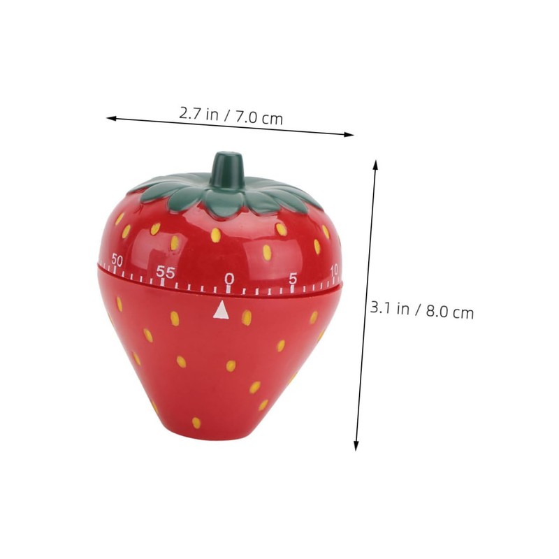 STOBAZA Strawberry-Shaped Mechanical Timer for Kitchen Use Portable Countdown Timer