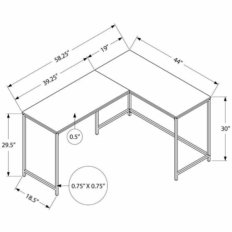 Monarch Computer Desk Home Office Corner 58"L L Shape Work