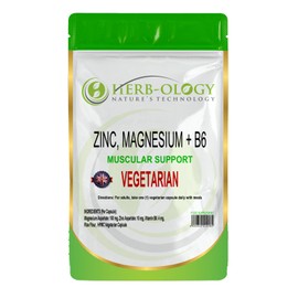 HB Zinc, Magnesium & B6 | 120 High Strength Capsules - 10mg Zinc, 150mg Magnesium Aspartate & 4mg Vitamin B6 per Capsule | B6 Supplements for Men | Non-GMO Gluten Allergen & Filler Free | Made in UK