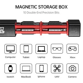 JAKEMY Precision Screwdriver Set, 20-in-1 Metal Precision Screwdriver, 10 Pcs Reinforced S2 Steel Precision Double-head Bits, Manual Pen Shaped Screwdriver Kit, Portable Screwdriver Repair Tool Kit
