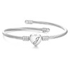 MYNENEY Silver Bangles Girl Jewery for Birthday Heart Initial A-Z