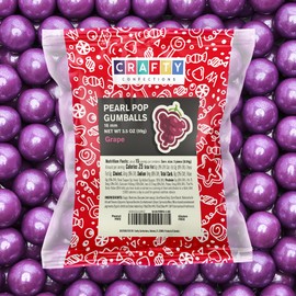 Shimmer Gumballs - Grape Bubble Gum for Kids - Pearl Purple Candy 3.5 oz Chewing Gum - Nostalgic Valentines Candy for Party Favors, Easter Basket, Pinata & Sweet Treats, 16mm (0.62 inch)