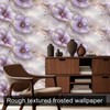 HOMETITUTE Purple Floral Wallpaper Peel and Stick Embossed Flower Contact