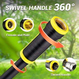PHLEX PRO Garden Hose 100FT Heavy-Duty Premium 5/8'' Rubber 3-Layer Water Hose - Innovation Flexible Hybrid Lightweight Water Hose with Full Brass Male to Female Fittings (Green)
