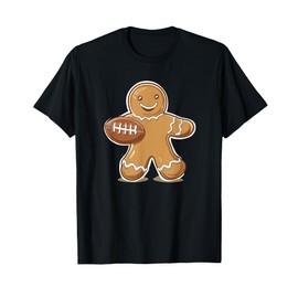 Cool Gingerbread Player with American Football Costume T-Shirt