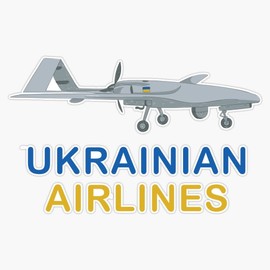 Bayraktar TB2 Turkish Drone with Ukrainian Flag Bumper Sticker Vinyl Decal 5"