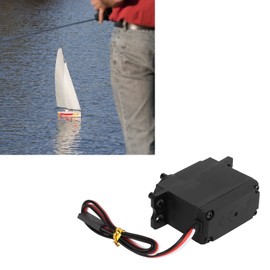 Servo Motor Gear Sail Winch Gearbox Sailing Winch Anolog Servos Sailboat Winch Gear Alloy Black Metal for RC Ship Rope Machine