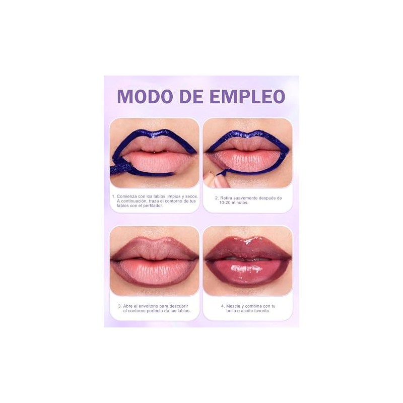 Erinde 3Pcs Tinte Labial Peel-off, Brillo Labial Líquido Mate,134