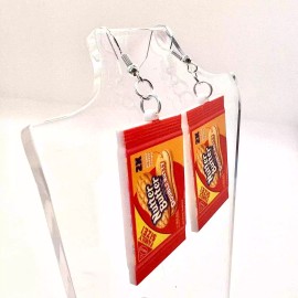 Handmade Nutter Butter Earrings - Cracker Earrings - American Earrings - Snack Accessorie